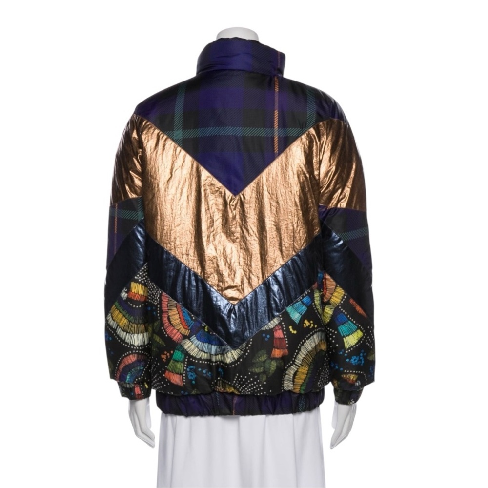 NWT FARM Rio Reversable Puffer Printed Bomber Jacket Sz Small - Picture 3 of 4